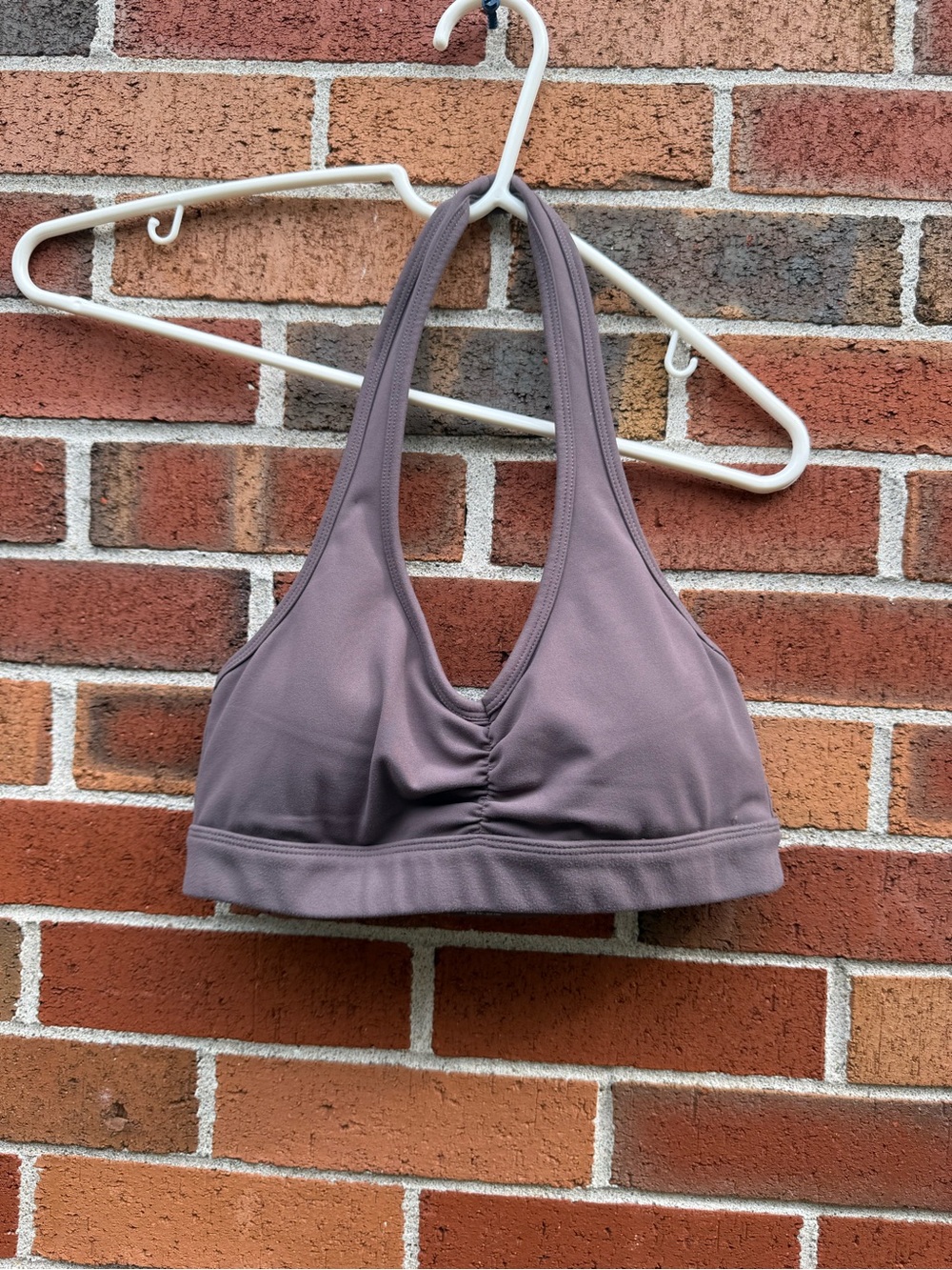 YoungLA Women’s Medium Mauve Brown Ruched Halter Sports Bra